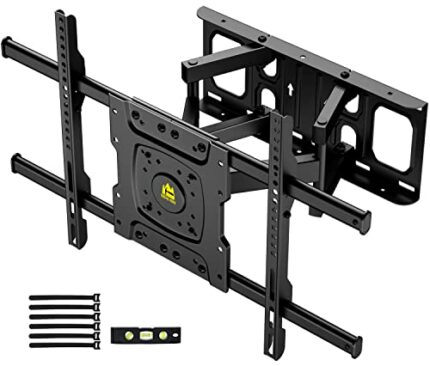 Full Motion TV Wall Mount for Most 32-75 inch Flat Screen/LED/4K TV, 15.2" Heavy Duty Dual Swivel Articulating Tilt 6 Arms, Max VESA 600x400mm, H