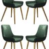 dining chair Kitchen Dining Room Furniture Chairs Modern Dining Chairs Set Of 4 Kitchen Living Room Chairs Artificial Leather Soft Seat and Golde