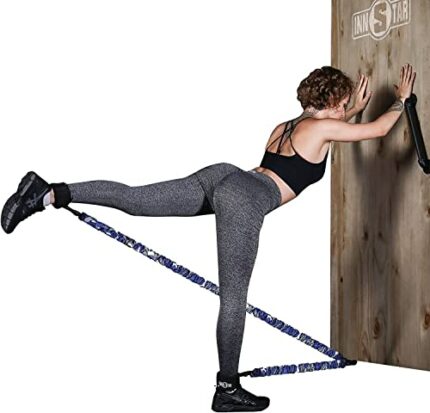INNSTAR Booty Resistance Band Glute Cord Cable Machine for Hip Home Workout Cable Kickbacks with Instructions & Carry Bag
