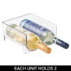 mDesign Ultra Modern Wine Rack - Crystal Clear Bottle Rack - Horizontal Wine Holder Extends Wine and Cork Life - 4 Stackable Wine Racks - 2 Bottl