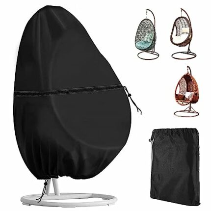 Egg Chair Cover Waterproof Heavy Duty，Patio Hanging Egg Chair Cover 210d Oxford Heavy Duty Egg Chair Covers, For Swing Chairs,（190 X 115cm）