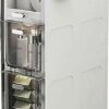 OPSREY Narrow Plastic Floor Bathroom Storage Cabinet Holder Organizer with Wheels, Multi-Purpose Storage Cabinet Unit for Living Room, Bedroom, K