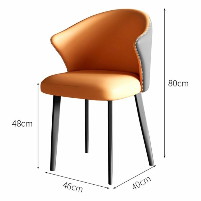 LXXSH Faux Leather Designer Dinning Chair Office Metal Bedroom Dining Chairs Kitchen Ornaments
