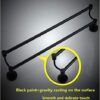 Stainless steel towel rail Extended Double towel bar Rust Wall mounted towel rack Black paint finish For Bathroom Kitchen Office.Punch-G 90 Color