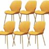 dining chair Kitchen Dining Room Furniture Chairs Dining Chairs Set Of 6 Vintage Dining Side Chairs PU Cushion Seat Bar Chairs Metal Legs Non-Sli