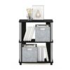 Furinno Simple Design 3-Tier Bookcase/Bookshelf/Display Rack with Stainless Steel Tubes, Engineered Wood, Americano, 60.2(W) x 37.1(D) x 58.9(H)