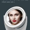 OTCPP Lighted Magnifying Mirror，4.5" Rechargeable Double Sided Lighted Makeup Mirror with 3 Colors, 1x/5x 360°Rotation Touchscreen Cosmetic Mirro