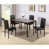 DINGZZ Furniture 5 Piece Metal Dining Set Includes 1 Faux Marble Top Dining Table + 4 Black Dining Chair Seats