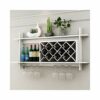 PIBM Stylish Simplicity Simple Wine Rack, Wall Mounted Wine Cabinets, Wine Racks on the Wall. - Bathroom Shelf, White, 80x58.5x20cm