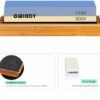 Whetstone Sharpening Stone Kit Dual Sided 1000/6000 Grit Professional Whetstone Knife Sharpener Stone Wet Stone Set Nonslip Bamboo Base Angle Gui