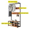 DINGZZ Hat Coat Rack Cloth Shoe Stool Rack Hanger Hook Shelf Clothing Entrance Floor Display 2 Tier Clothes Rack (Color : Argento, Size : 60x34x1