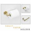 Bathroom Hardware Set 12''Towel Bar, Toilet Paper Holder, Towel Ring, Robe Hook,Brushed Gold Wall Mounted Bath Hardware Accessory Set