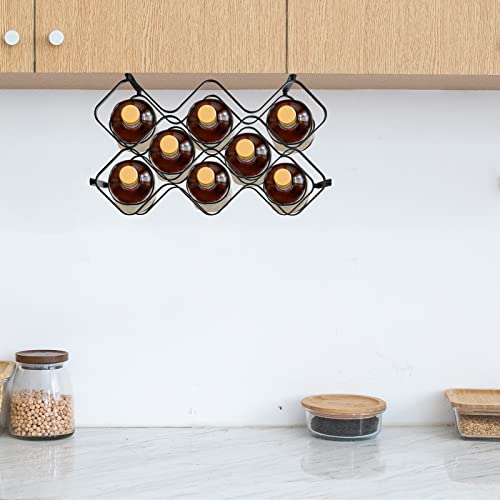 Yehchi Countertop Wine Rack Freestanding,Metal Lattice 10 Bottle Wall Mountable Wine Rack Free Mobile Small Wine Rack Holder,Tabletop Wine Storag