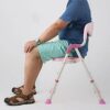 Bath Stools,Adjustable Height Bath and Shower Chair Folding Safety Non-Slip Bathroom Chair Tub Shower Seat, Pink