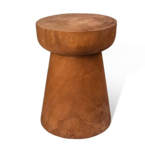 Uziass Wooden Stool for Tree Stump,Coffee Table,Side Table Made in Solid,Plant Stool wiht Natural Solid Wood For Indoor living rooms and Bedrooms