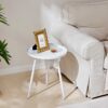 APICIZON Black Side Table Metal, Small Round Coffee Table for Living room/Bedroom/Bathroom/Balcony, Tray BedSide Table End Table, 41 x 41 x 49 cm