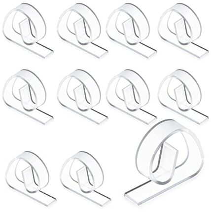 10 Piece Clear Plastic Table Cloth Clips Transparent Table Cover Clips Clamps Large Variable Tablecloth Clip Holder for Thick Plastic Tables Home