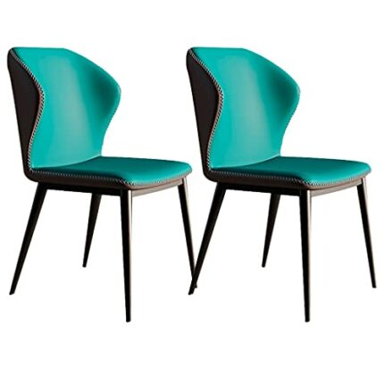 Kitchen Dining Room Furniture Chairs Modern Kitchen Dining Chairs Set Of 2,Water Proof PU Leather Side Chairs with Carbon Steel Legs，Living Room