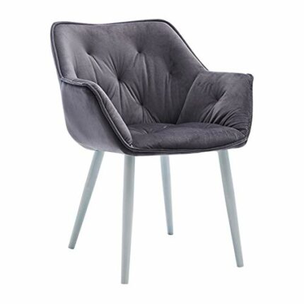 Kitchen Dining Room Furniture Chairs Velvet Dining Chair Living Room Bedroom Kitchen Armchair Velvet Cushion Seat Backrest Chair (Color : Grey, S