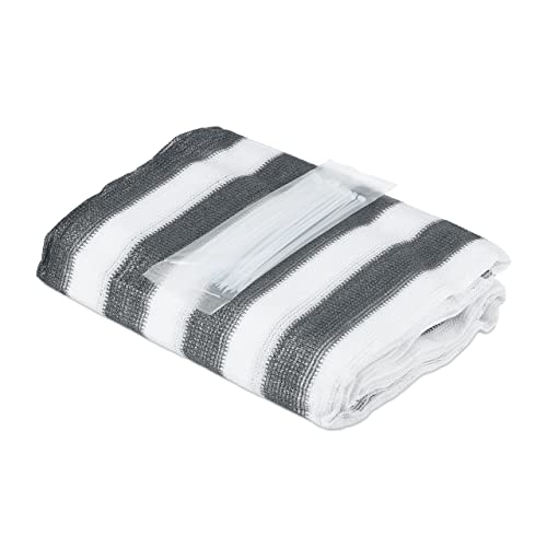 Relaxdays Garden Privacy Screen, for Balcony & Patio, UV Resistant, HDPE, 1.2 m x 6 m, Grey/White