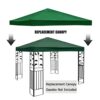 3x3m Gazebo Replacement Canopy Top Cover Double Tiered Canopy Top Cover for Outdoor BBQ Roof Cover Grill Shelter (Only Cover) Green Single top