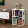 Rerii Small Bookshelf Bookcase for Small Spaces, Bed Side End Table 3 Tier 2 Shelf, Mini Little Book Shelf Case for Kids Room Bedroom Living Room