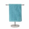 Hand Towel Holder Standing, T-Shape Towel Rack with Heavy Base, Regular Sized Hand Towel for Bath (Gold, Marble)