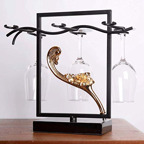 KXDCZ Wine Rack Ornaments,European Wrought Iron Inverted Wine Rack