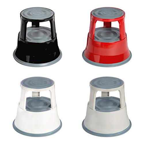 Premier Housewares 2 Tier Step Stool, Rubber and Steel, Light Grey