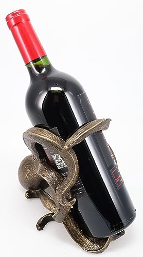 Top Brass Octopus Wine Bottle Holder - Tabletop Bar Counter Decorative Nautical Art Display - Kraken Statue Sculpture