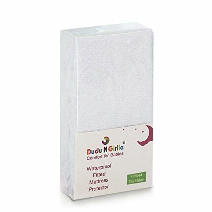 Dudu N Girlie Waterproof Cot Bed Mattress Protector - Terry Towel Mattress Topper - 15 cm Extra Deep Box Stretch Skirt - Machine Washable Mattres