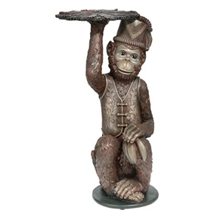 Design Toscano NG31382 Moroccan Monkey Butler Pedestal Sculptural Table