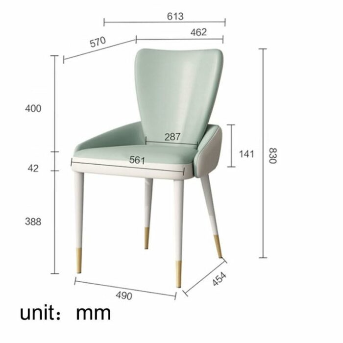 JJZXD Leather Dining Chair Dressing Chair Backrest Stool Simplicity Home Furniture Chair Surface Soft
