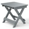 TORVA Outdoor Adirondack Foldable Side Table, 51 x 41 x 45 cm Patio Garden Coffee Table, Recyclable & Weather Resistant High-density PE, Gray Col