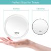 B Beauty Planet 25X Magnifying Mirror with Suction Cups Set for Easy Mounting, 25X 6IN & 10X 3.5IN Travel Magnified Mirror,Close Up Mirror for Pr
