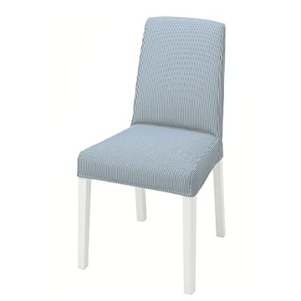 Ikea BERGMUND chair, white/Rommele dark blue/white