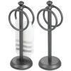 mDesign Small Hand Towel Holder — Freestanding Towel Rail for Bathroom and Dressing Table — Metal Bathroom Towel Rack — Set of 2 — Grey