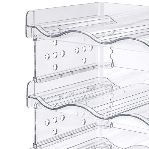 acDesign Stackable Water Bottle Organizer for Cabinet, Pantry, Freezer Clear Bottle Organizer for Cabinet 4Pack, Hold 12 Bottles
