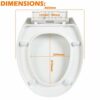 ZENO Toilet Seat Soft Close | Simple Bottom Fixing | Heavy Duty UF Material Anti-Bacterial Toilet Seats White with Adjustable Plastic Fixings | O