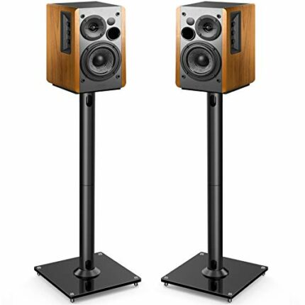 CASE PERLESMITH Universal Floor Speaker Stands 26 Inch for Surround Sound, Klipsch, Sony, Edifier, Yamaha, Polk & Other Bookshelf Speakers Weight