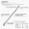 40cm Stainless Steel Frameless Shower Door Fixed Panel Wall-to-Glass Support Bar for 1/4" to 3/8" Thick Glass by M-Home