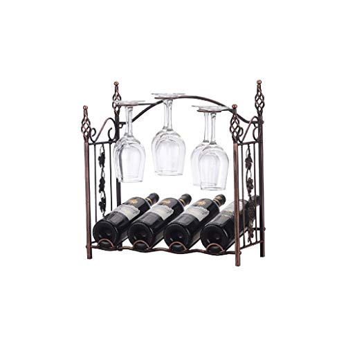 KXDCZ Iron Wine Rack- Metal Wine Rack for Tabletop or Countertop, Free Standing, Metal