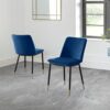 Julian Bowen Set Of 2 Delaunay Dining Chairs, Blue, Height: 83, Width: 50, Depth: 59cm