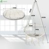 VOUNOT Swing Chair with Round Seat Cushion, Macrame Hammock Hanging Chair for Indoor, Outdoor, Beige