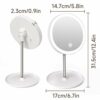 Tektalk LED Make-up Mirror 1X 5X Magnification Three colors of Light Two-Sided with Touch Dimmer Switch Battery and USB Powered 90°Rotation Cosme