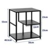 APICIZON Side Table Black, Industrial Coffee End Table, Metal Frame Bedside Table with Storage Compartment, Nightstand for Living room Bedroom an