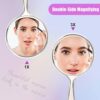 wlertcop Mirror Handheld 1X & 3X Hand Mirror With Handle Double Sided Handheld Mirror Makeup Mirror Magnifying (15 * 27 cm)