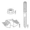 Spare Hardware Parts Replacement for IKEA MALM Headboard Bed Frame Parts Combo Pack (Part #122998 + 114254 + 114334) (Pack of 4)