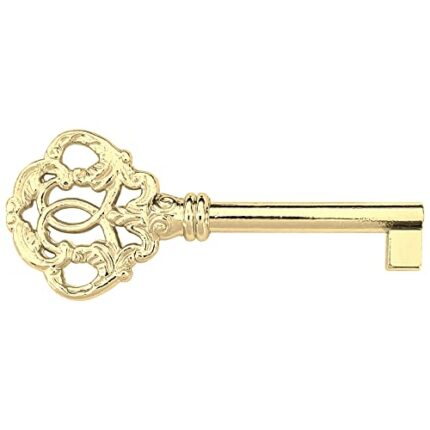 cyclingcolors 1x Vintage Style Open Barrel Skeleton Key Furniture Cabinet Antique Golden zamak