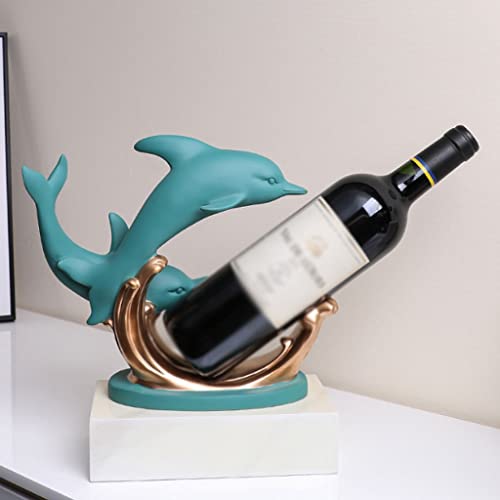 Yalych Home Kitchen Wine Racks Dolphin Wine Rack Decoration Resin Wine Rack for New House Living Room Decoration Wine Rack Storage Rack 1 Bottle